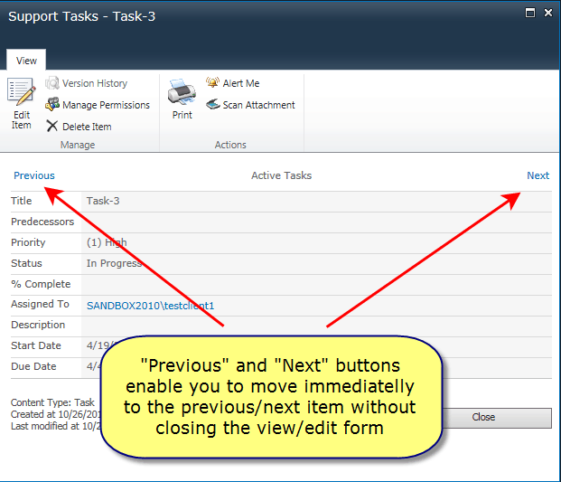 KWizCom SharePoint Item Quick Navigation