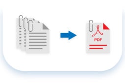 merge documents, convert into a .PDF file