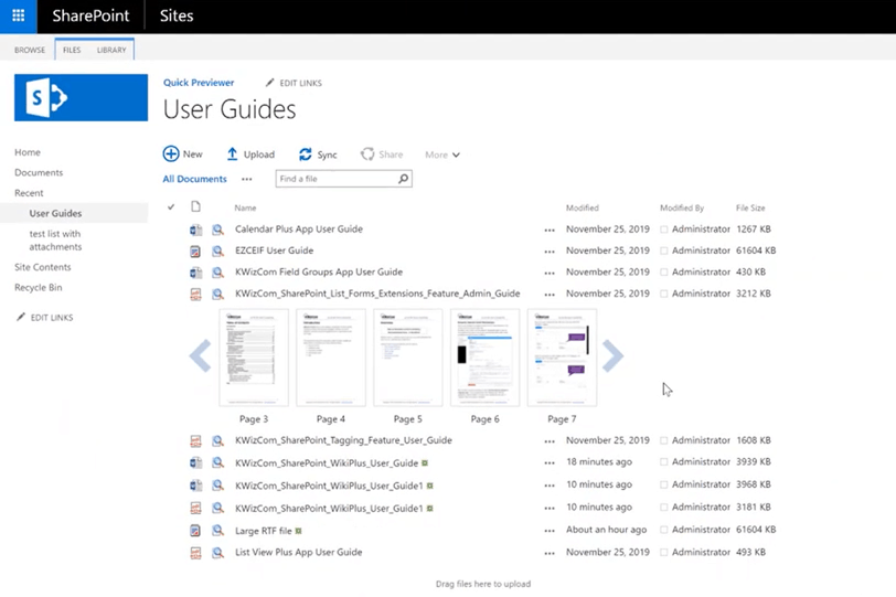 SharePoint quick previewer video