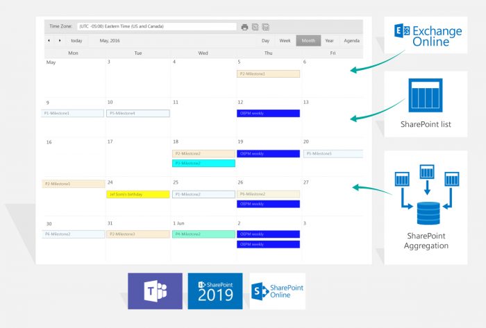 Calendar Plus for SharePoint Online and Microsoft Teams