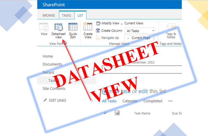 Datasheet View in SharePoint