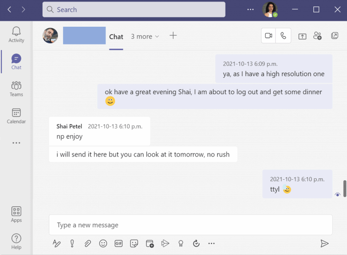 microsoft teams chat